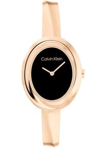 Calvin Klein Damen Quarzuhr "TWISTED BEZEL BANGLE", gold, Armbanduhren, Armbanduhr, Damenuhr, Edelstahlarmband, analog