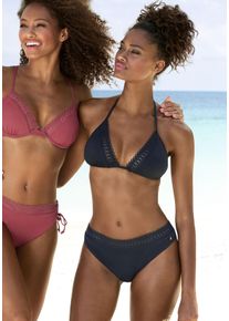 s.Oliver Damen Triangel-Bikini-Top "Aiko", schwarz, Gr. 32, unifarben, Microfaser, Polyamid, Microfaser, Bikini-Oberteile, mit Häkeloptik