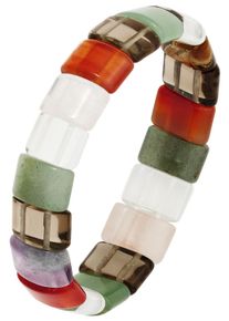 Jobo Damen Armband, Materialmix, bunt, Materialmix, Armbänder, mit bunten Edelsteinen
