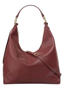 Samantha Look Damen Shopper, rot, Leder, unifarben, leicht glänzend, Taschen, Made in Italy, Große Handtasche mit Smartphonefach