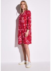 Street One Damen Blusenkleid, rot, casual, Gr. 36, gemustert, Stoff, 88% Viskose, 12% Polyamid, Kleider, knielang
