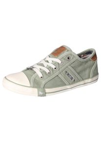 Mustang Shoes Damen Sneaker, Gr. 37, grün, Textil, Lederimitat, sportlich, Schuhe, Freizeitschuh, Halbschuh, Schnürschuh mit Mustang Markenlabel