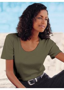Casual Looks Damen Rundhalsshirt "Shirt", grün, Gr. 36, unifarben, 100% Baumwolle, Shirts