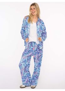 Zwillingsherz Damen Shirtbluse ""Happy Paisley"", blau, modisch, Gr. SM, Obermaterial: 100% Viskose, Blusen, mit blauem Paisley Muster