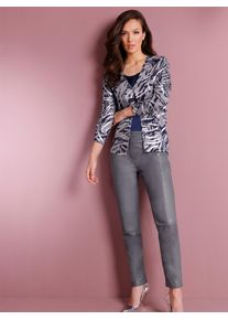 Damen Shirtjacke "Modal-Polyester-Shirtjacke", blau, Gr. 36, CREATION L PREMIUM, gemustert, mehrfarbig, bedruckt, 50% Modal, 44% Polyester, 6%