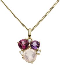 Firetti Damen Ketten-Anhänger "Schmuck Geschenk Gold 333 Halsschmuck Anhänger für Halskette Amethyst", 0,02 ct P2 = erkennbare Einschlüsse, Gelbgold