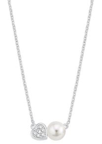 Amor Damen Kette mit Anhänger "Herz, 2026033", Silber 925 (Sterlingsilber)-Perlen, L: 42cm, silber, Silber 925 (Sterlingsilber), Perlen, Halsketten,
