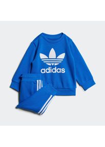 Kinder Jogginganzug "CREW SET", blau, sportlich, Gr. 74, adidas originals, Obermaterial: 70% Baumwolle, 30% Polyester, Sportanzüge