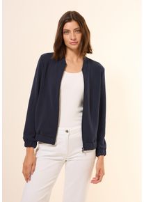 Cecil Damen Cardigan, blau, casual, Gr. XXL, unifarben, Stoff, 49% Polyester, 44% Modal, 7% Elasthan, Strickjacken, mit Stehkragen