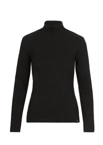 TRIGEMA Damen Longsleeve "TRIGEMA Langarm Shirt mit modischem Stehkragen", schwarz, casual, Gr. XXL, 90% Polyamid, 10% Elastan, Shirts