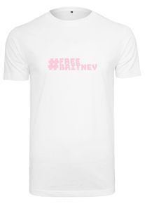MisterTee Herren Kurzarmshirt "MisterTee Damen Free Britney", weiß, casual, Gr. M, unifarben, 100% Baumwolle, Shirts