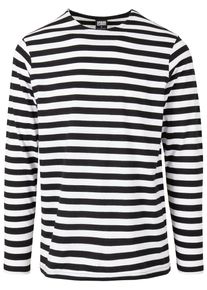 Urban Classics Herren Langarmshirt "Urban Classics Herren Regular Stripe LS", weiß, casual, Gr. M, gestreift, 100% Baumwolle, Shirts