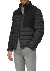 s.Oliver Herren Steppjacke, schwarz, casual, Gr. XXXL, unifarben mit Farbeinsatz, unifarben, Web, Obermaterial: 100% Polyester, Jacken, mit