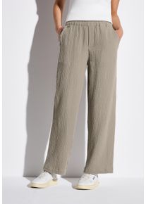 Street One Damen Stoffhosecool ivory, casual, Gr. 36, unifarben, Web, 100% Baumwolle, Hosen, High Waist