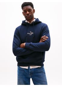 Tommy Hilfiger Herren Hoodie "OUTLINE FLAG SCRIPT HOODIE", blau, casual, Gr. XXL, Sweatware, Obermaterial: 100% Baumwolle, Sweatshirts, mit