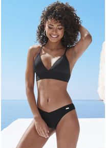 Venice Beach Damen Triangel-Bikini-Top "Lucky", schwarz, Gr. 32, Strukturmuster, Recycling-Polyamid, Bikini-Oberteile, aus gerippter Strukturware