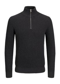 Jack & Jones PlusSize Herren Troyer "JPRBLALIAM KNIT HALF ZIP BF PLS", grau, modisch, Gr. 5XL, JACK & JONES PLUSSIZE, meliert, Strick, Obermaterial: 50% Baumwolle, 50%
