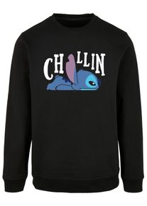 ABSOLUTE CULT Herren Rundhalspullover "ABSOLUTE CULT Herren Lilo And Stitch - Chillin Crewneck", schwarz, casual, Gr. XL, mehrfarbig, 50% Baumwolle,