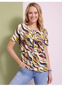 Classic Basics Damen T-Shirt "Kurzarm-Shirt", bunt, Gr. 44, gemustert, mehrfarbig, 100% Baumwolle, Shirts