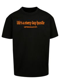 Herren T-Shirt "Upscale by Mister Tee Herren Hustle Oversize Tee", schwarz, casual, Gr. L, UPSCALE BY MISTER TEE, unifarben, 100% Baumwolle, Shirts