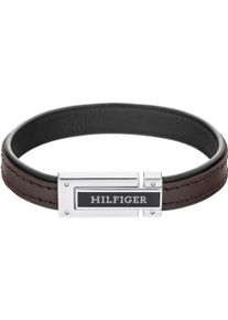 Tommy Hilfiger Herren Armband "SS24 FLAT, 2790559, 2790560, 2790561", Leder-Edelstahl, braun, Leder, Edelstahl, Armbänder, mit Emaille