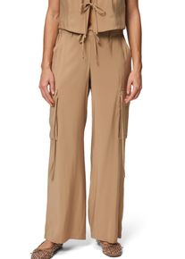 Zero Damen Cargohose "Zero Cargohose mit Bindedetail 30 Inch", beige, casual, Gr. 38, glänzend, Web, Obermaterial: 88% Viskose, 12% Polyester.