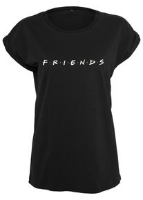 Merchcode Herren Kurzarmshirt "Merchcode Damen Ladies Friends Logo Tee", schwarz, casual, Gr. 5XL, unifarben, 100% Baumwolle, Shirts