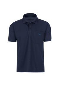 TRIGEMA Herren Poloshirt "TRIGEMA Polohemd mit Brusttasche", blau, Basic, Gr. L, 100% Baumwolle, Shirts
