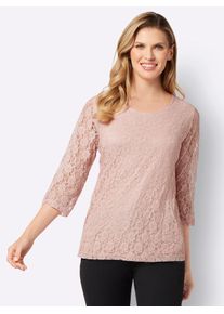 Classic Basics Damen Spitzenshirt "Spitzenshirt", beige, Gr. 46, unifarben, 100% Polyamid, Futter:100% Viskose, Shirts