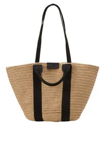 Marc O'Polo MARC O'POLO Damen Shopper "aus geflochtener Jute", schwarz, Jute, unifarben, Taschen