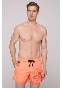 CAMP DAVID Herren Badeshorts, orange, Gr. L, bedruckt, Polyamid, Badehosen, mit Innenhose