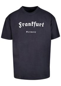 Merchcode Herren T-Shirt "Merchcode Herren Frankfurt X Heavy Oversize Tee-BY102", blau, casual, Gr. XL, bedruckt, 100% Baumwolle, Shirts