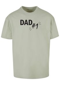Merchcode Herren T-Shirt "Merchcode Herren Fathers Day - Dad number 1 Heavy Oversize Tee", weiß, casual, Gr. XS, bedruckt, 100% Baumwolle, Shirts