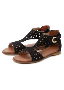 Lascana Damen Sandale "Sommerschuh", Gr. 37, schwarz, Obermaterial: 100% Rindsleder. Futter: 50% Lederimitat, 50% Polyester. Decksohle: 50%