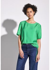 Street One Damen Klassische Bluse, grün, casual, Gr. 42, unifarben, Stoff, 88% Viskose, 12% Polyamid, Blusen, mit Tunnelzug am Saum