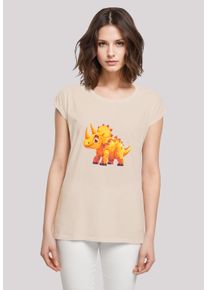 F4NT4STIC Damen T-Shirt "Süßer Triceratops Dinosaurier", weiß, casual, Gr. XXL, Obermaterial: 100% Baumwolle, Shirts, Premium Qualität