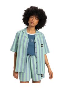 Quiksilver Damen Funktionshemd "Dad"grün spruce stripe, Gr. XS, 100% Baumwolle, Hemden