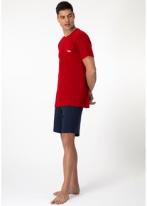 Fila Herren Shorty "MAN JERSEY PYJAMAS", Gr. XXL, rot, Jersey, Obermaterial: 100% Baumwolle, unifarben, modisch, Homewear-Sets, Hose mit elastischem