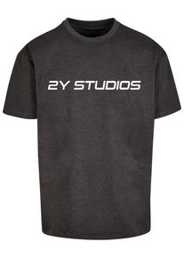 2Y STUDIOS Herren T-Shirt "2Y Studios Herren Logo Oversize Tee", grau, casual, Gr. XL, bedruckt, 100% Baumwolle, Shirts