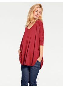 Heine Damen Oversize-Shirt "Oversized Shirt", rot, Gr. 34, unifarben, 95% Viskose, 5% Elasthan, Shirts