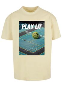 Herren T-Shirt "Upscale by Mister Tee Herren PlayLit Heavy Oversize Tee", gelb, casual, Gr. L, UPSCALE BY MISTER TEE, bedruckt, 100% Baumwolle, Shirts