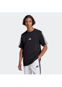 Herren T-Shirt "M 3S SJ T B", schwarz-weiß, sportlich, Gr. S, adidas Sportswear, Obermaterial: 100% Baumwolle, Shirts