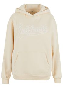 MISS TEE Damen Kapuzenpullover "Miss Tee California Ladies Fluffy Hoody", beige, casual, Gr. L, mehrfarbig, 70% Baumwolle, 30% Polyester, Pullover