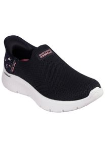 Skechers Damen Slip-On Sneaker "GO WALK FLEX-SUNSET ROSE", Gr. 43, schwarz, Textil, geblümt, casual, Schuhe, Freizeitschuh, Vegan mit Skechers