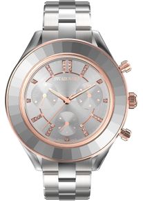 Swarovski Damen Chronograph "OCTEA LUX SPORT 37 mm", silber, Armbanduhren, Quarz,Armbanduhr,Damenuhr,Swiss Made,Swarovski-Kristalle,Stoppfunktion