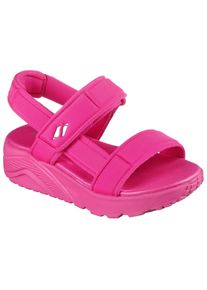 Skechers Kinder Sandale "UNO LITE SANDAL", Gr. 27, pink, Textil, sportlich, Schuhe, leichte Sandale mit Klettverschluss, Größenschablone zum Download