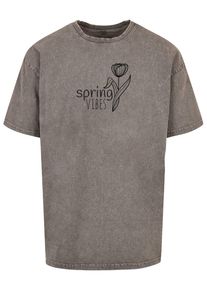 Merchcode Herren T-Shirt "Merchcode Herren Spring - Vibes Acid Washed Heavy Oversized Tee", grau, casual, Gr. M, bedruckt, 100% Baumwolle, Shirts
