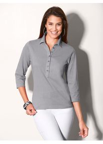 Casual Looks Damen Poloshirt "Poloshirt", grau, Gr. 38, unifarben, 50% Baumwolle, 50% Modal, Shirts