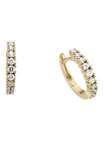 Firetti Damen Paar Creolen "Schmuck Geschenk Gold 333 rund, glänzend, massiv, edel", Gelbgold 333, gold, Gelbgold 333, Ohrringe, mit Zirkonia (synth.)
