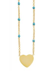 Adelia´s ADELIA ́S Damen Kette mit Anhänger "Neuheit 2025 - Damen Edelstahl Halskette mit Anhänger Herz", unbekannt, Edelstahlgoldfarben, türkis, Edelstahl,
